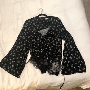 Free people long sleeve bodysuit
